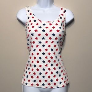 NWOT Tank Top Red, White, and Blue star-printed